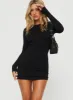 Lex Long Sleeve Mini Dress Black Petite sold by Princess Polly
