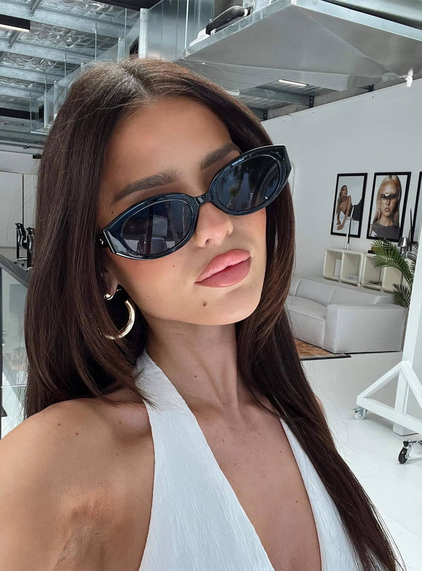 Slide Away Sunglasses Black sold by Princess Polly