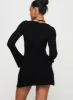 Best Interest Long Sleeve Mini Dress Black Tall sold by Princess Polly