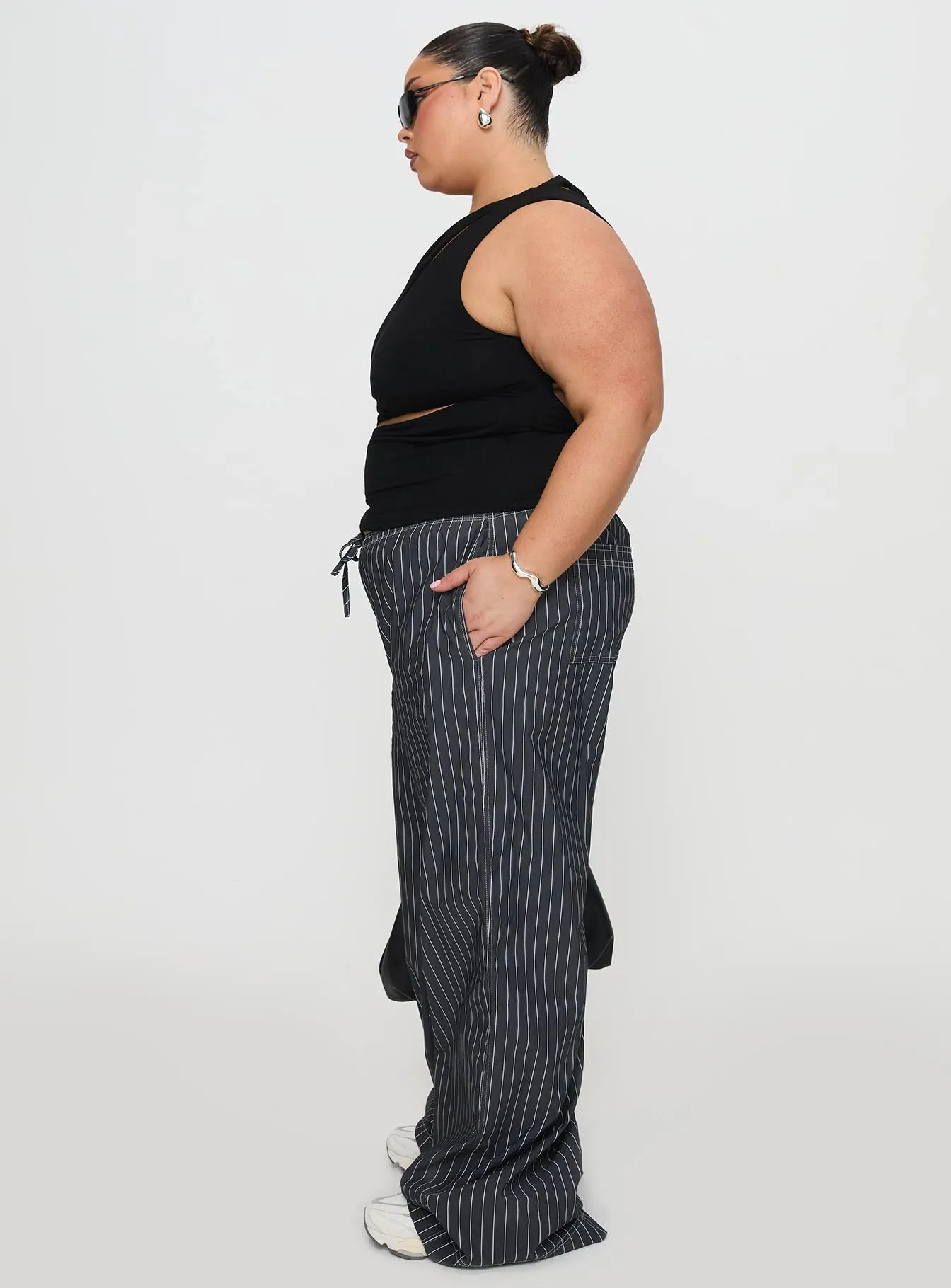 Terrance Baggy Pant Grey Stripe sold by Princess Polly product image thumbnail 4