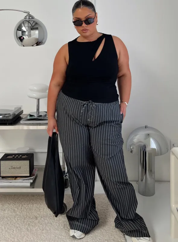 Terrance Baggy Pant Grey Stripe sold by Princess Polly