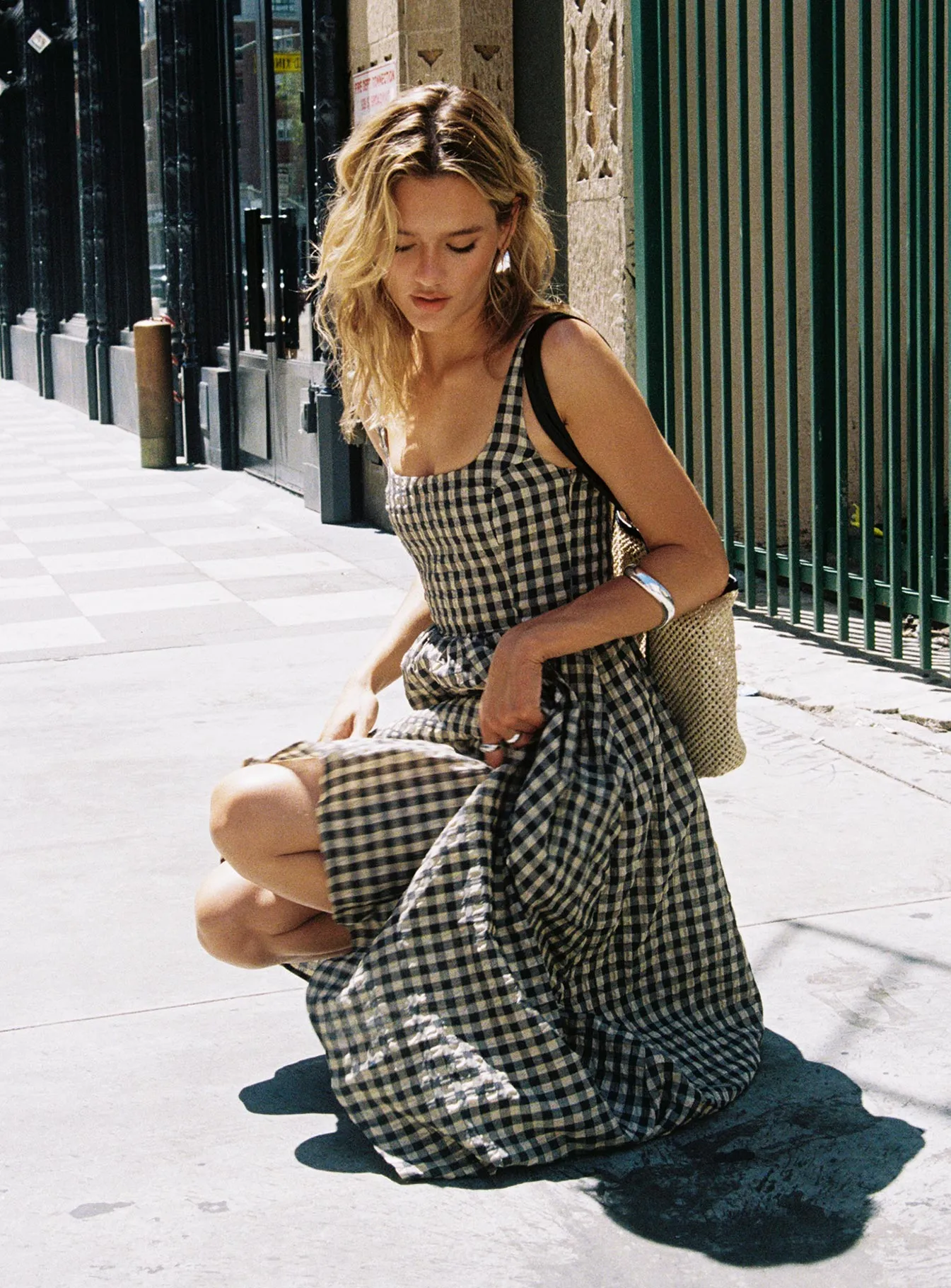 Cartmel Check Maxi Dress Black / Cream Tall sold by Princess Polly product image thumbnail 2
