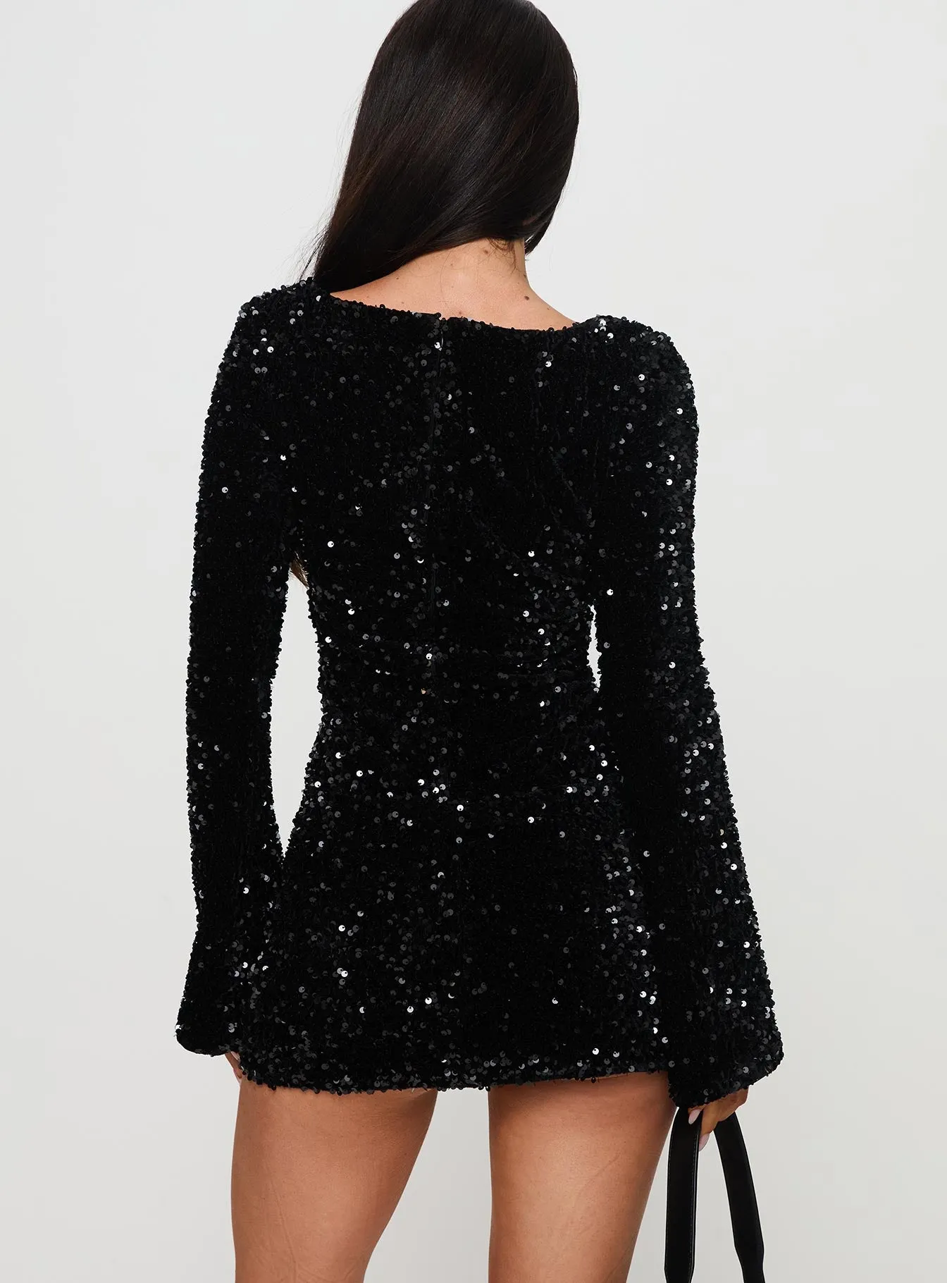 Vinelle Long Sleeve Mini Dress Black sold by Princess Polly product image thumbnail 5