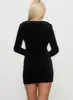 Compulsion Plunge Velvet Mini Dress Black sold by Princess Polly