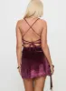 Celena Velvet Mini Dress Purple sold by Princess Polly