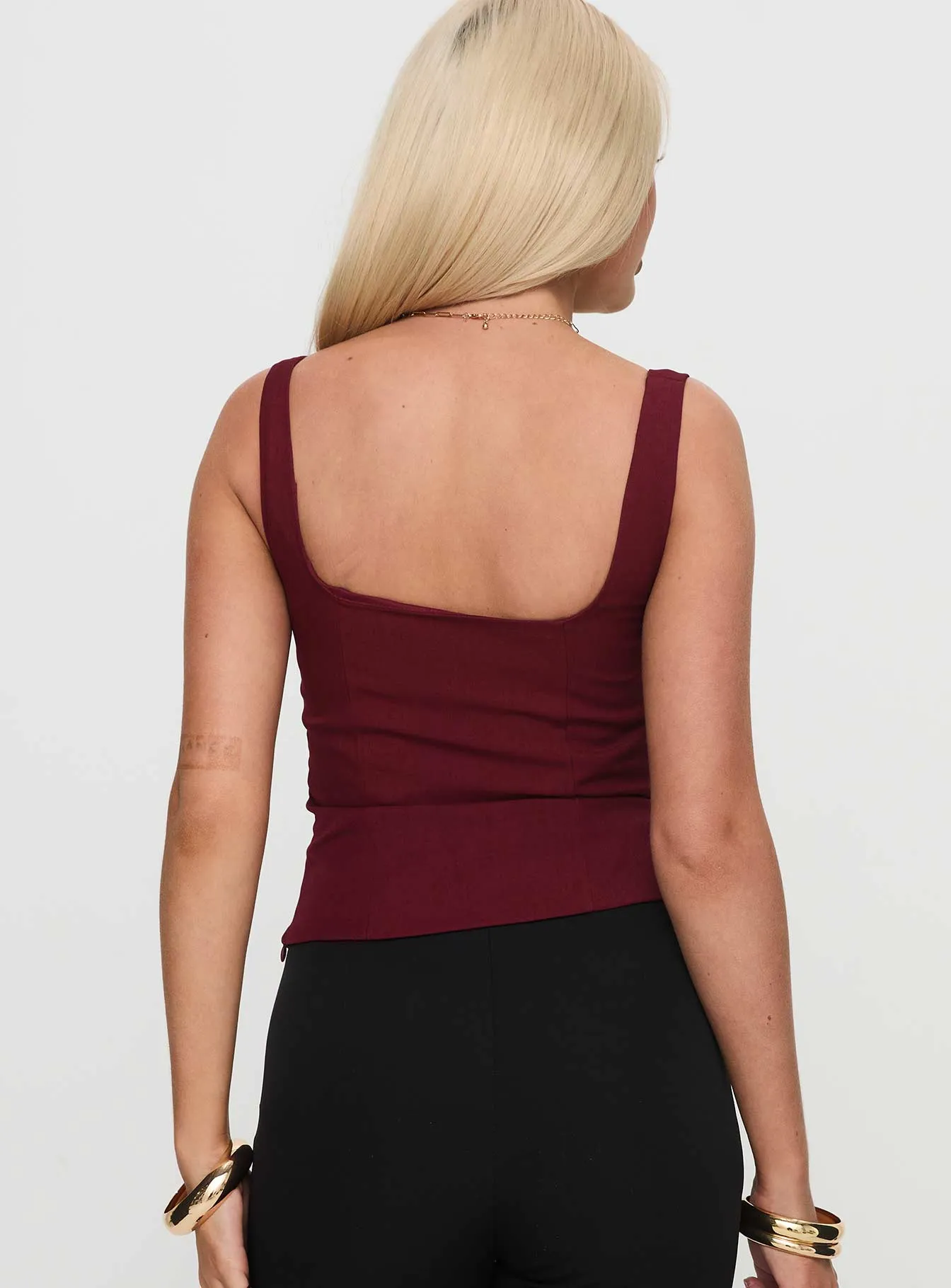 Lallina Top Burgundy sold by Princess Polly product image thumbnail 5
