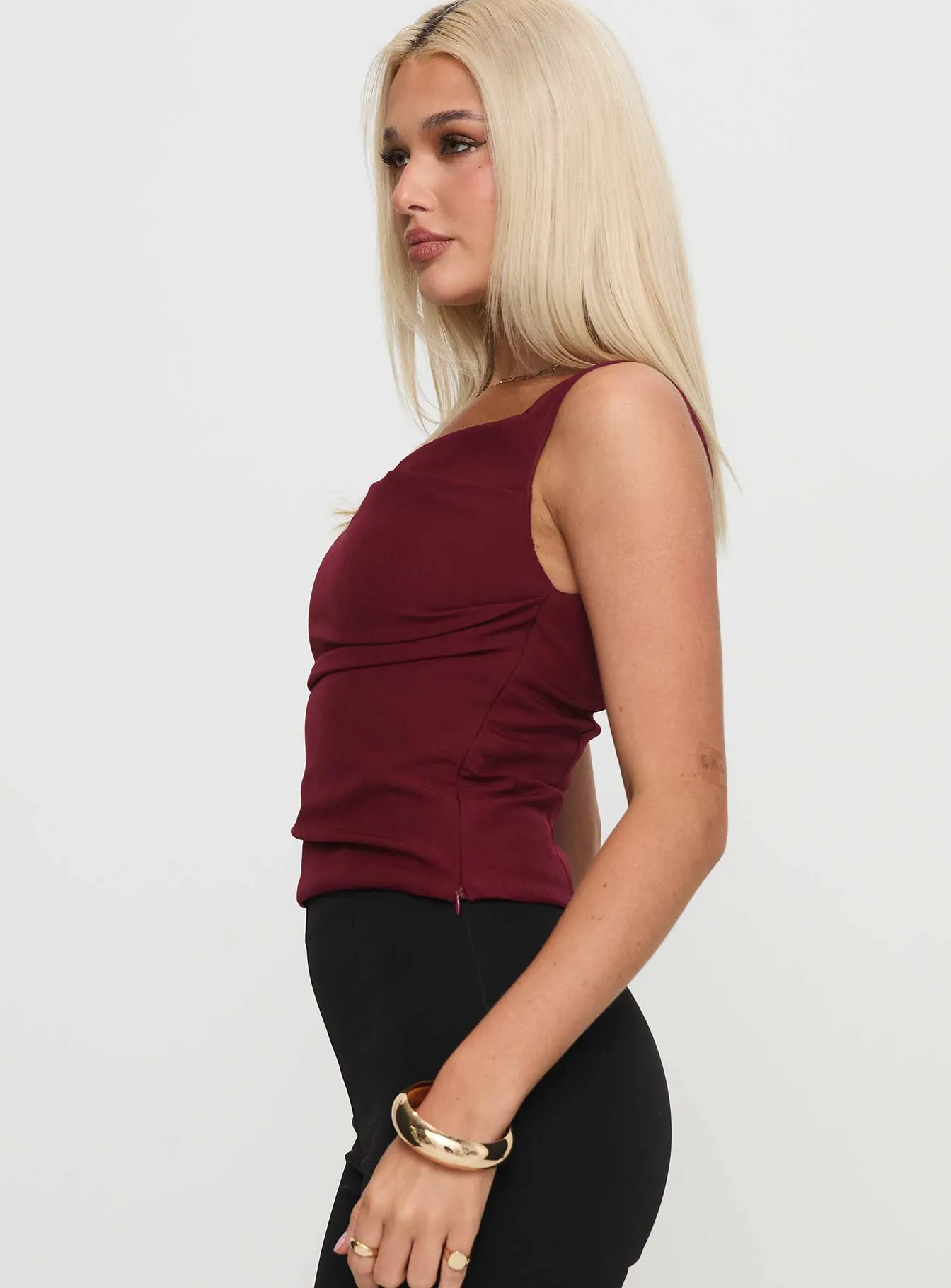Lallina Top Burgundy sold by Princess Polly product image thumbnail 4