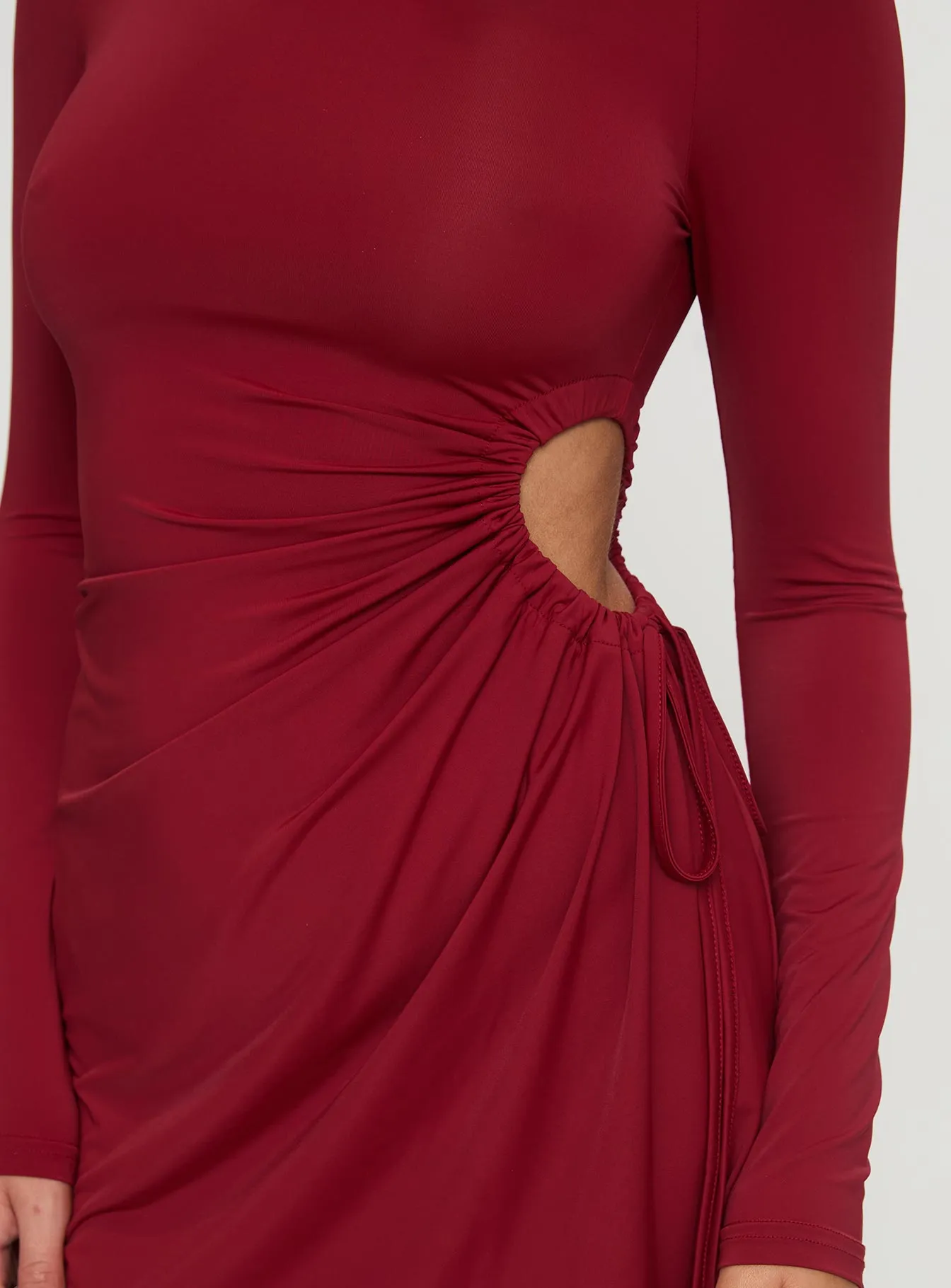 Dusk Till Dawn Long Sleeve Mini Dress Burgundy sold by Princess Polly product image thumbnail 5