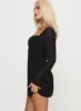 Monologue Long Sleeve Mini Dress Black sold by Princess Polly