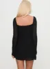Monologue Long Sleeve Mini Dress Black sold by Princess Polly