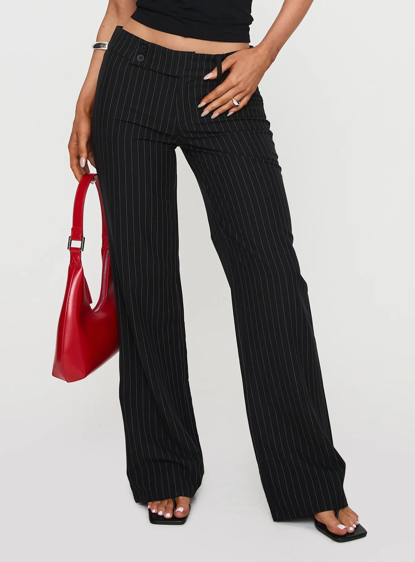 Socialista Pinstripe Pant Black sold by Princess Polly product image thumbnail 2