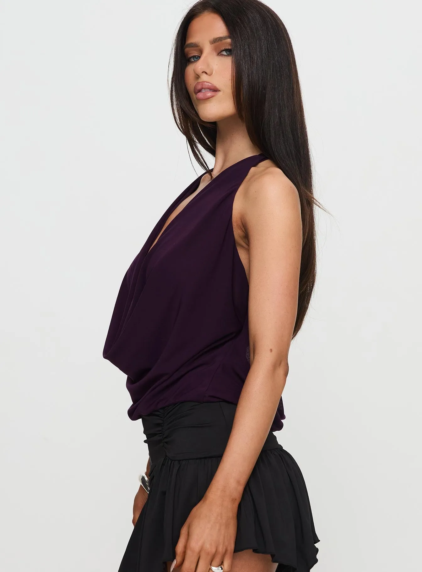 Carefree Days Cowl Neck Top Purple sold by Princess Polly product image thumbnail 4