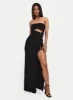 Reckless Abandon Strapless Maxi Dress Black sold by Princess Polly