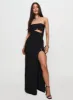 Reckless Abandon Strapless Maxi Dress Black sold by Princess Polly