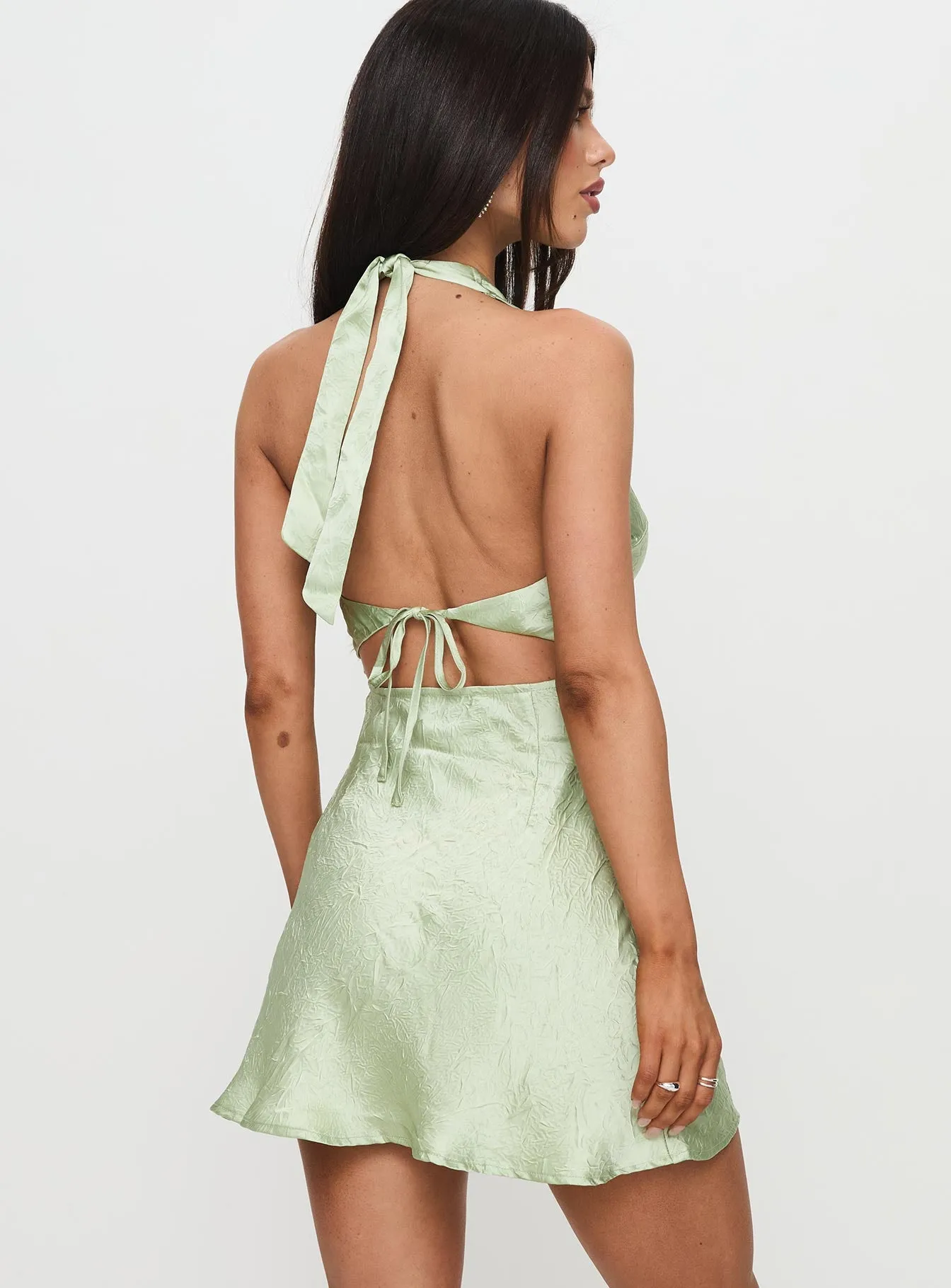 Mysteria Halter Mini Dress Green sold by Princess Polly product image thumbnail 5