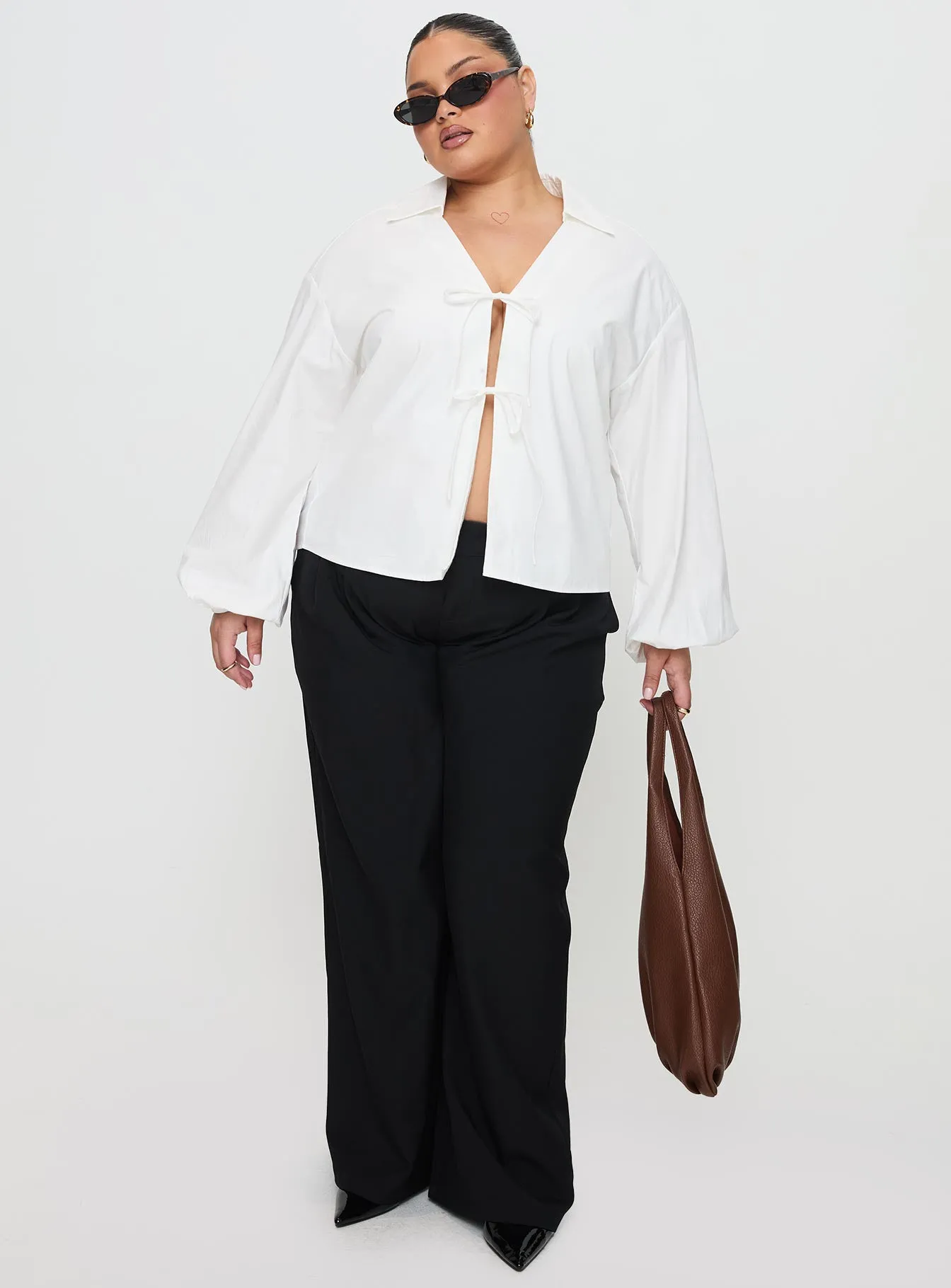 Rinon Long Sleeve Top White Curve sold by Princess Polly product image thumbnail 3