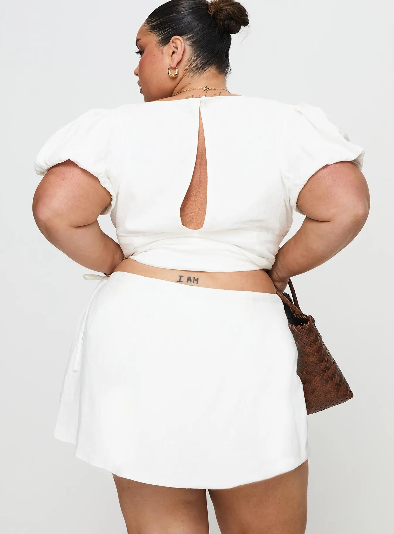 Gulliver Tie Side Mini Skort White Curve sold by Princess Polly product image thumbnail 5