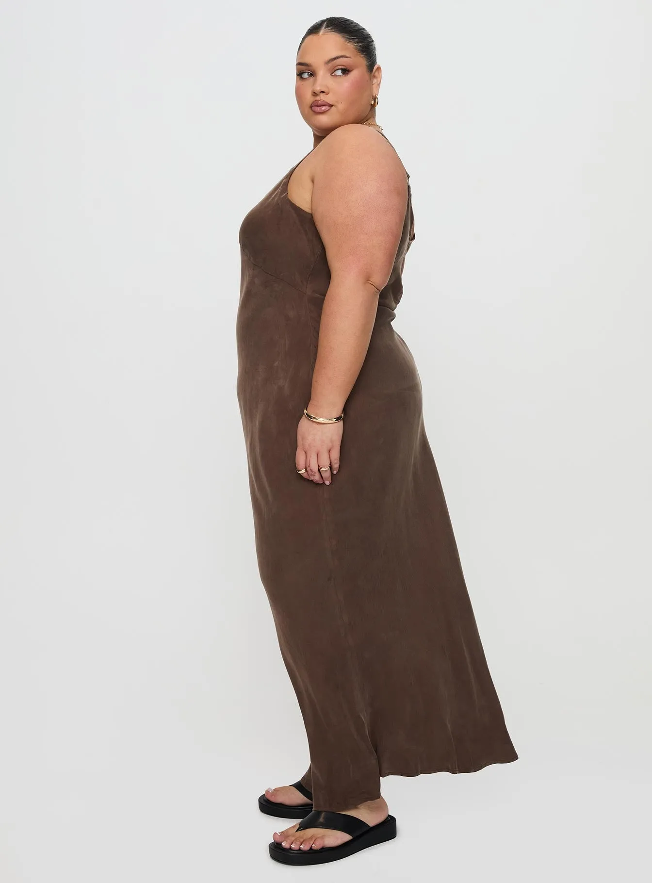 Laurette Maxi Dress Brown Curve sold by Princess Polly product image thumbnail 4