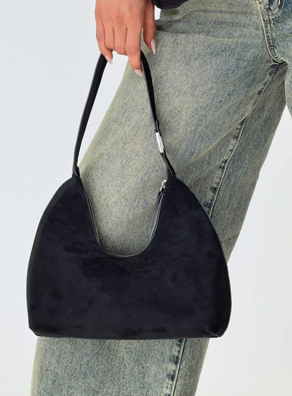 Reeves Bag Black Faux Suede sold by Princess Polly