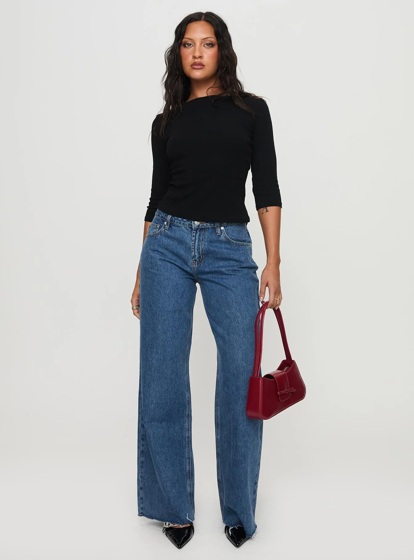 Darla Low Rise Straight Leg Jeans Mid Wash sold by Princess Polly product image thumbnail 4