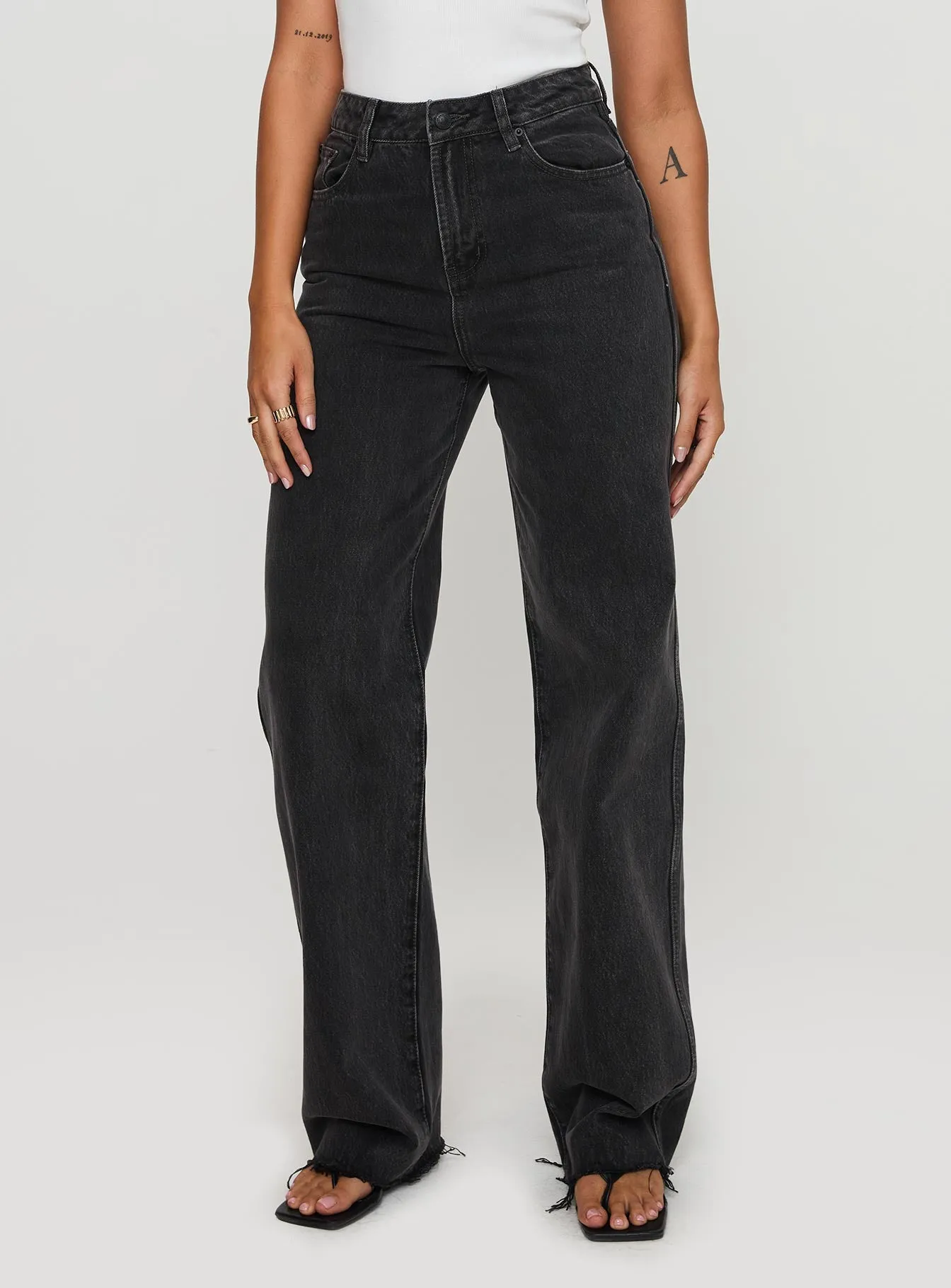 Karlina High Rise Straight Leg Jean Charcoal sold by Princess Polly product image thumbnail 3