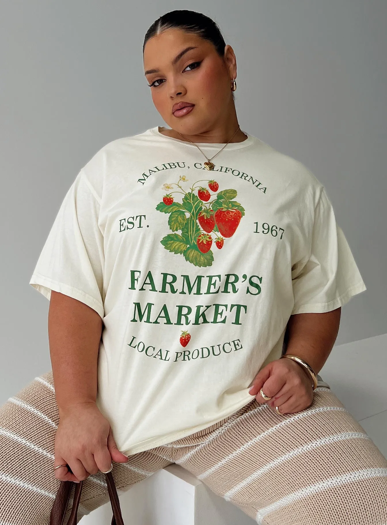 Local Produce Tee Cream Curve sold by Princess Polly