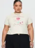 Cherry Cocktails Tee Cream Curve sold by Princess Polly