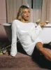 Interstella Sequin Long Sleeve Mini Dress White sold by Princess Polly