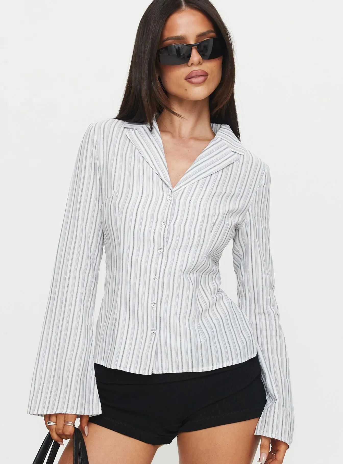 Myers Stripe Top White sold by Princess Polly product image thumbnail 2