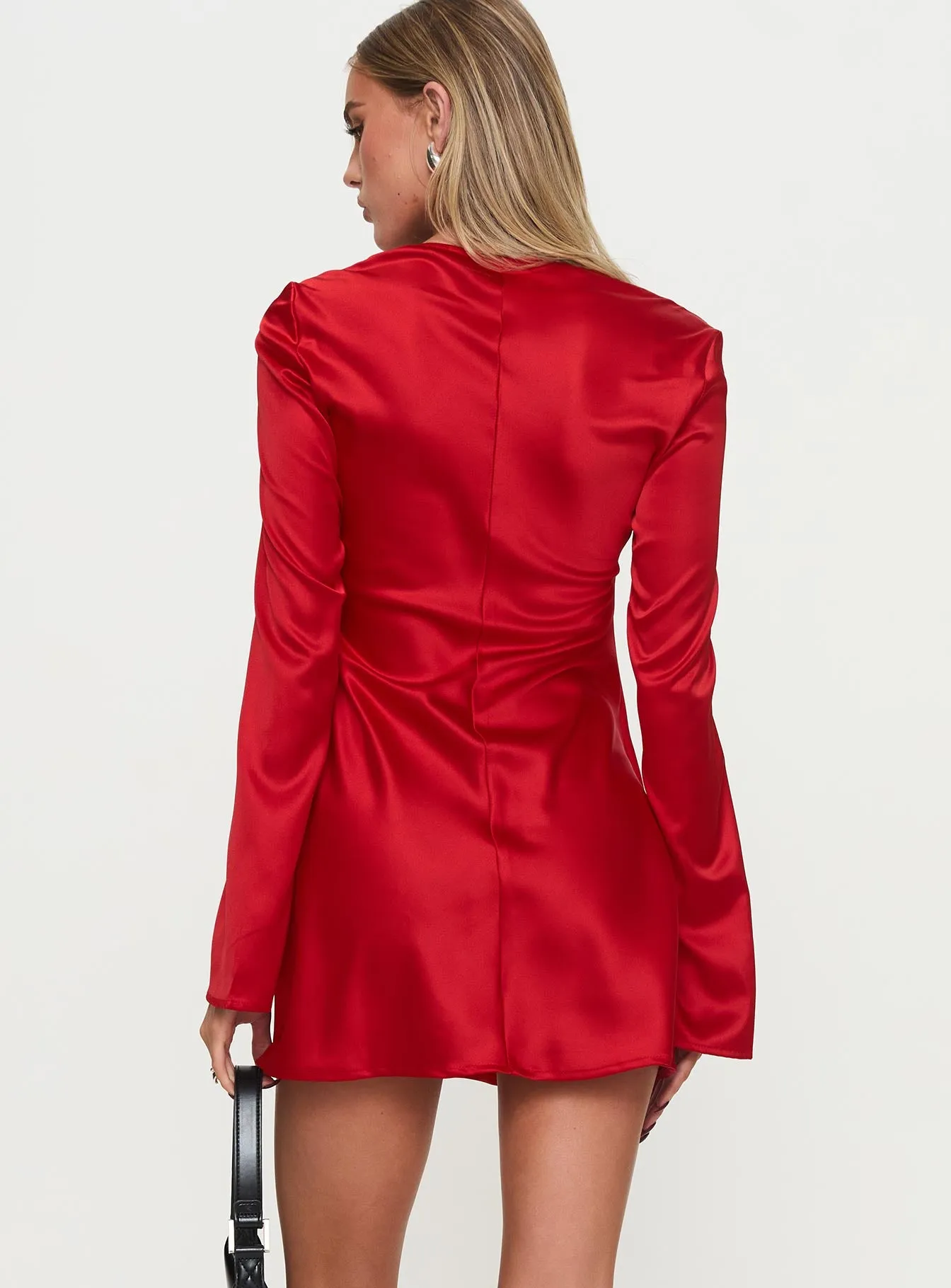 Phillipa Long Sleeve Mini Dress Red sold by Princess Polly product image thumbnail 5