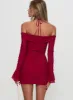 Taylon Off The Shoulder Mini Dress Red sold by Princess Polly