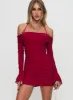 Taylon Off The Shoulder Mini Dress Red sold by Princess Polly