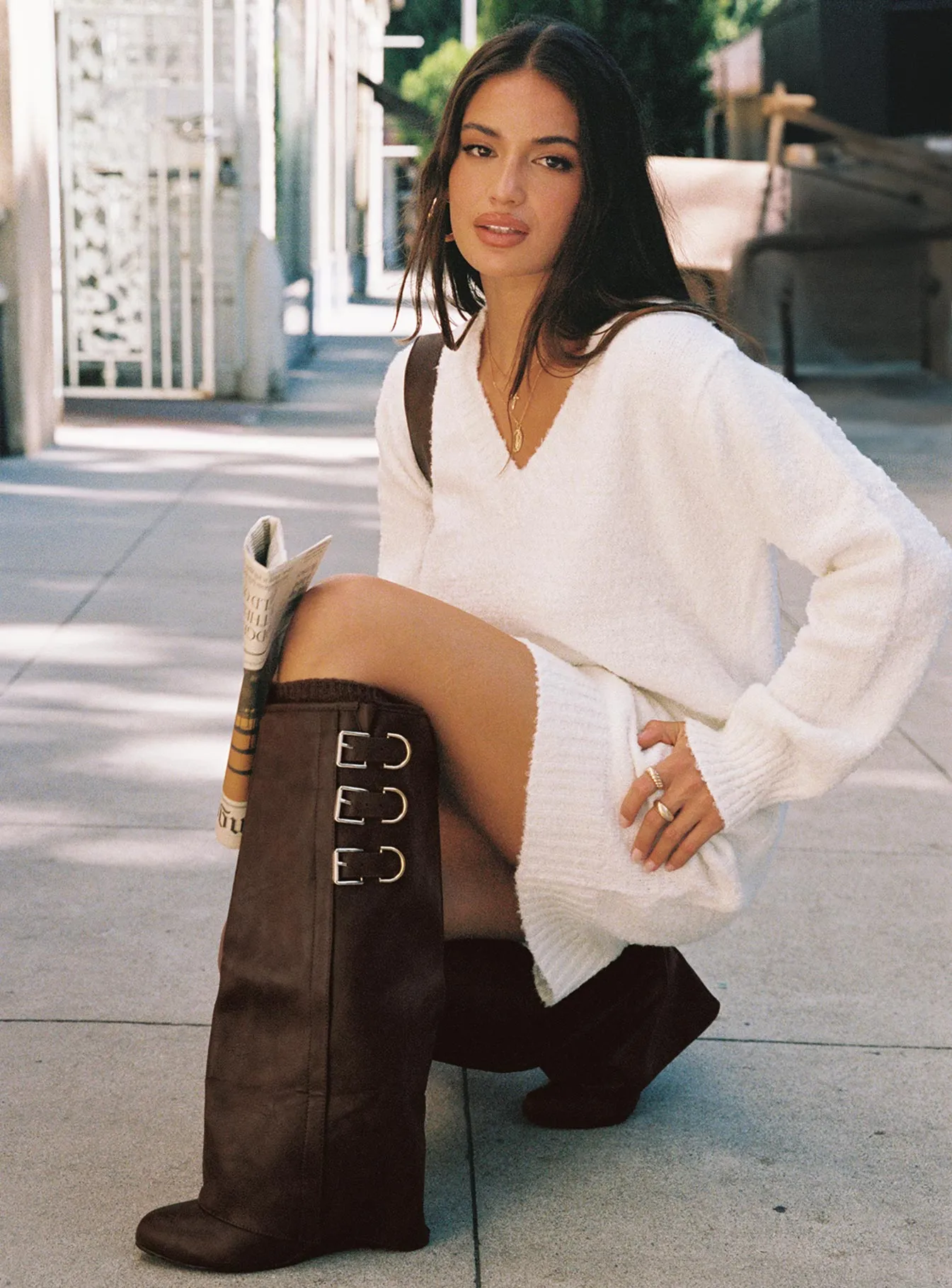 Ritz Knee High Boots Brown sold by Princess Polly