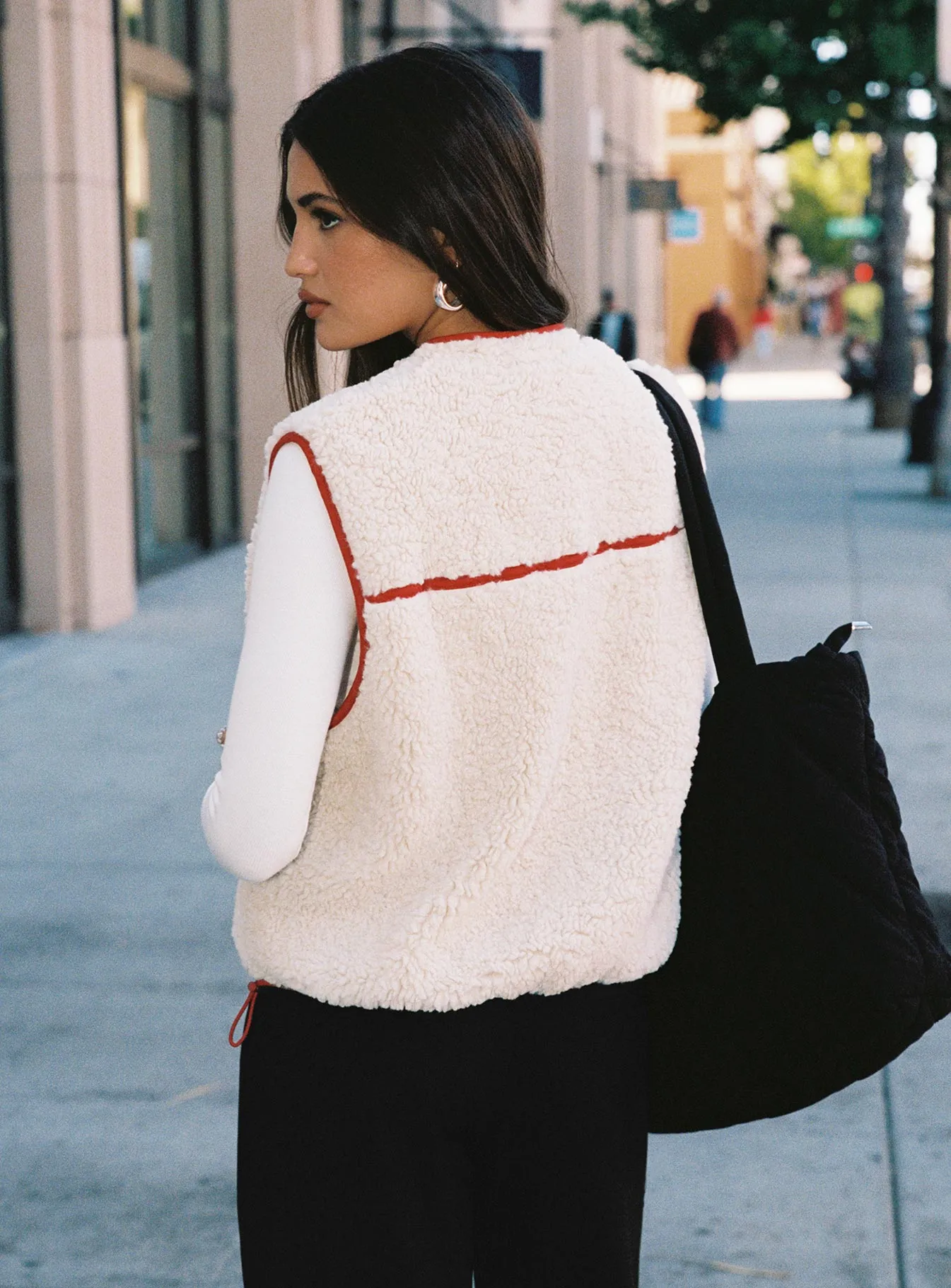 Senna Sherling Vest Jacket Cream / Red sold by Princess Polly product image thumbnail 2