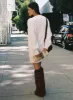 Fine Line Long Sleeve Knit Mini Dress White sold by Princess Polly