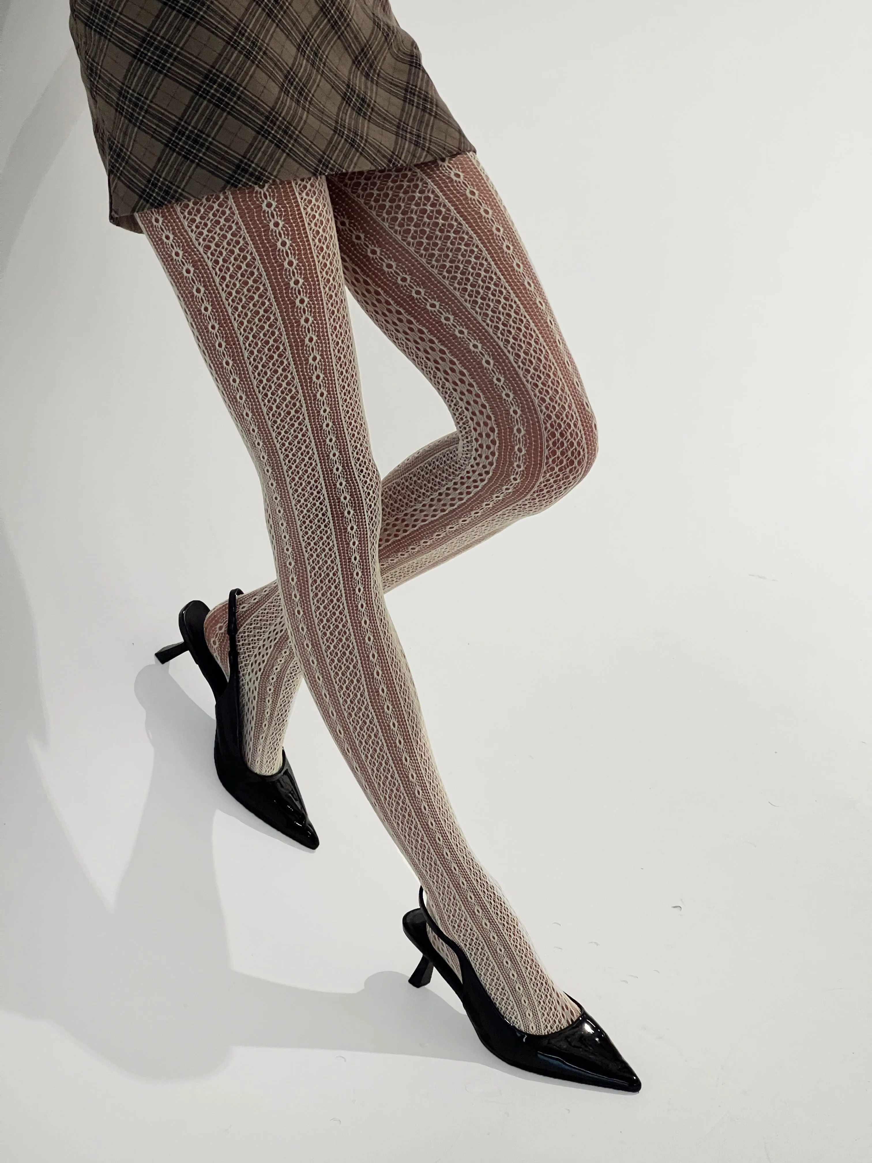 Vaugn Lace Stocking Cream sold by Princess Polly