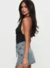 Two Summers Plunge Neck Bodysuit Black sold by Princess Polly