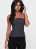 Good Looking Strapless Top Charcoal sold by Princess Polly