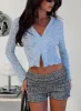 Azai Long Sleeve Top Blue sold by Princess Polly