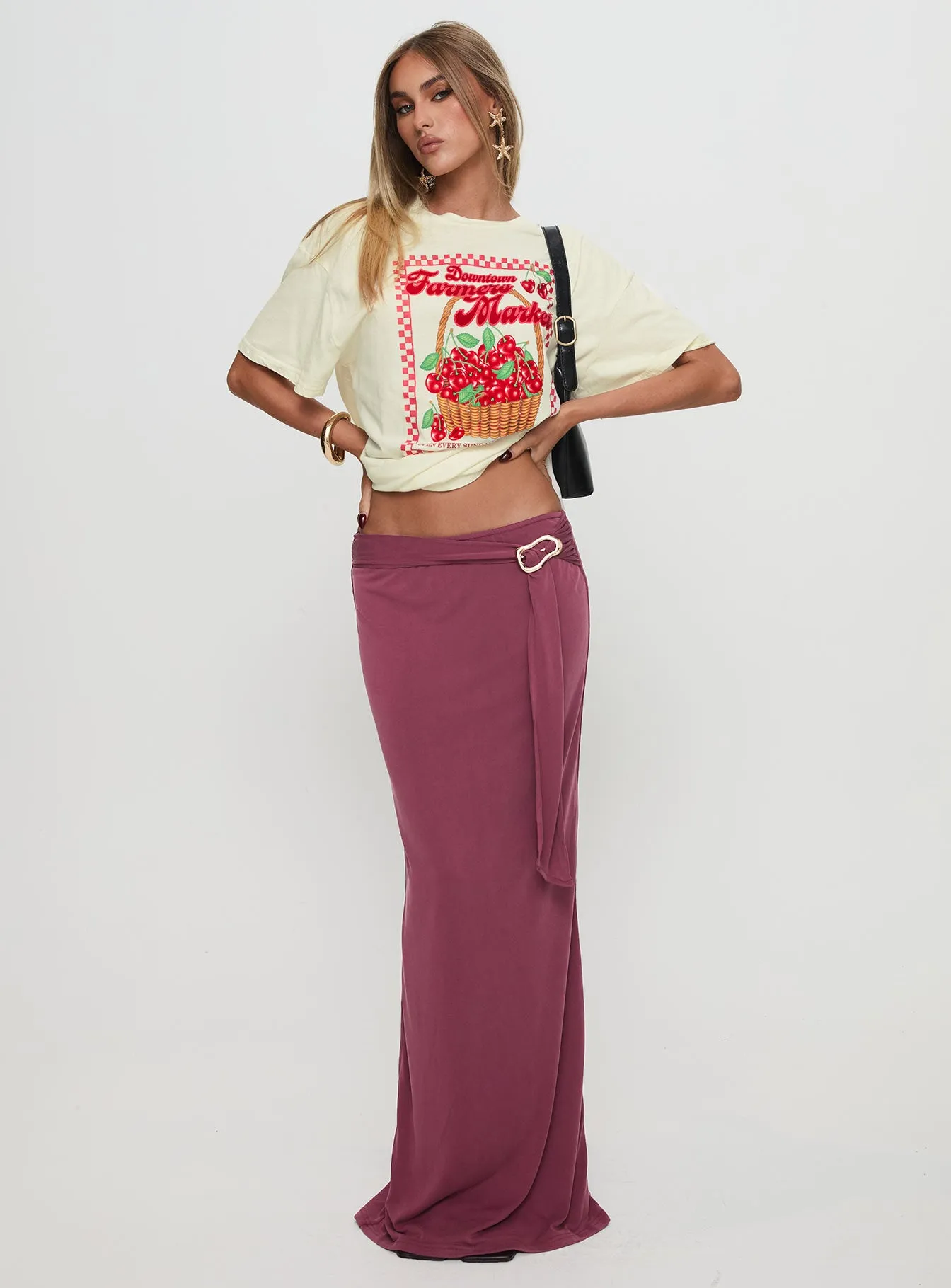 Tamera Maxi Skirt Burgundy sold by Princess Polly product image thumbnail 2