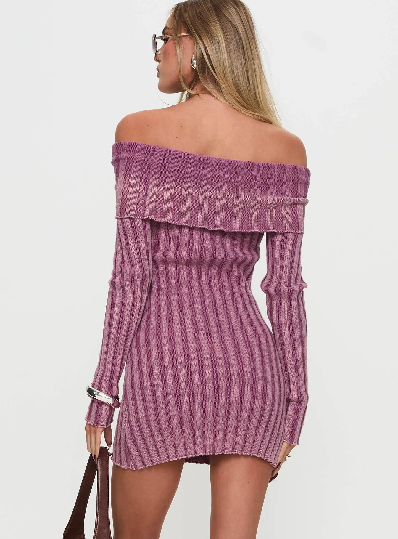 Kalesie Long Sleeve Rib Mini Dress Pink sold by Princess Polly product image thumbnail 4