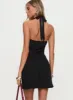 Ocean Boulevard Plunge Mini Dress Black sold by Princess Polly