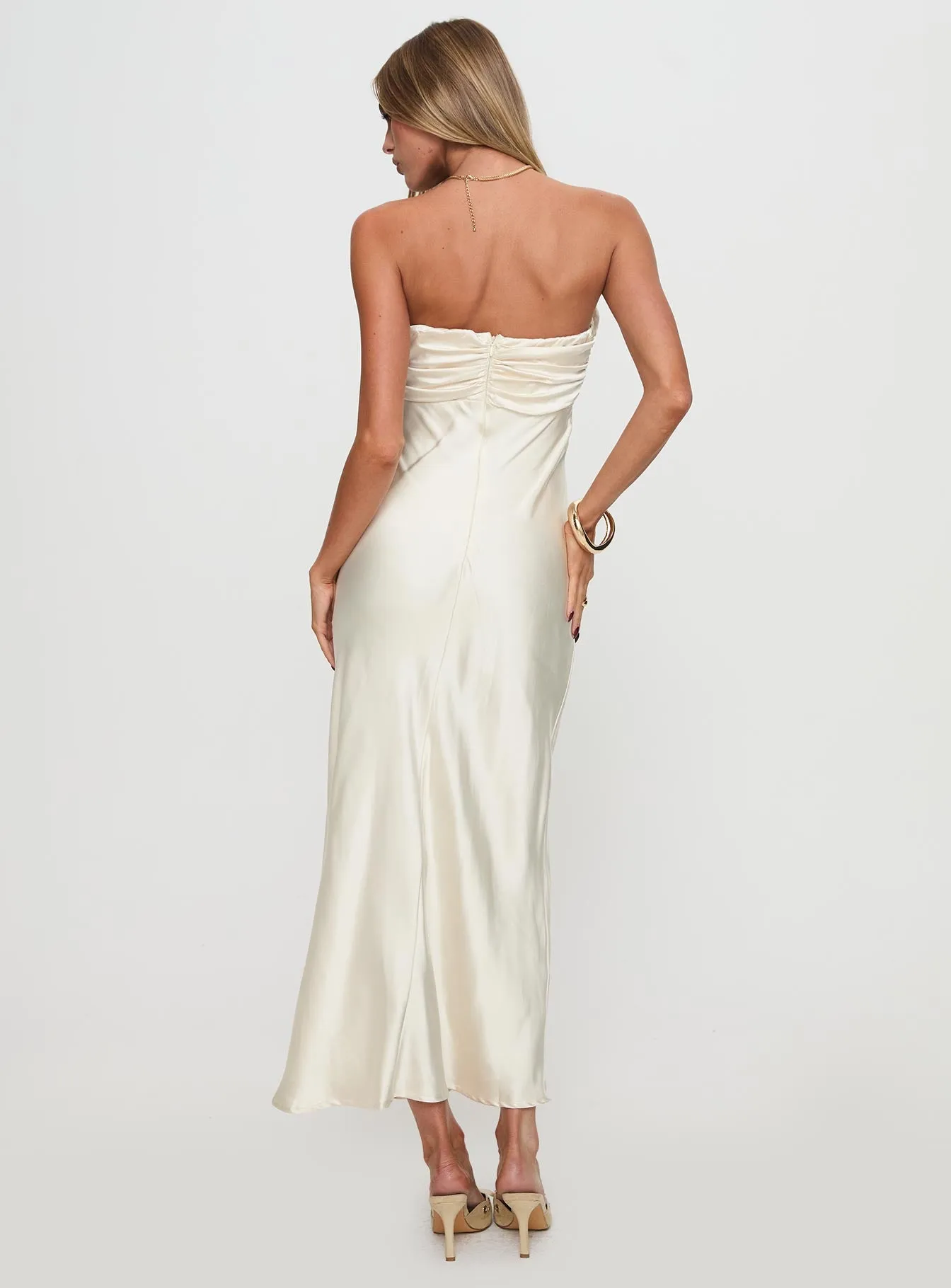 Cyprian Strapless Maxi Dress Champagne sold by Princess Polly product image thumbnail 5
