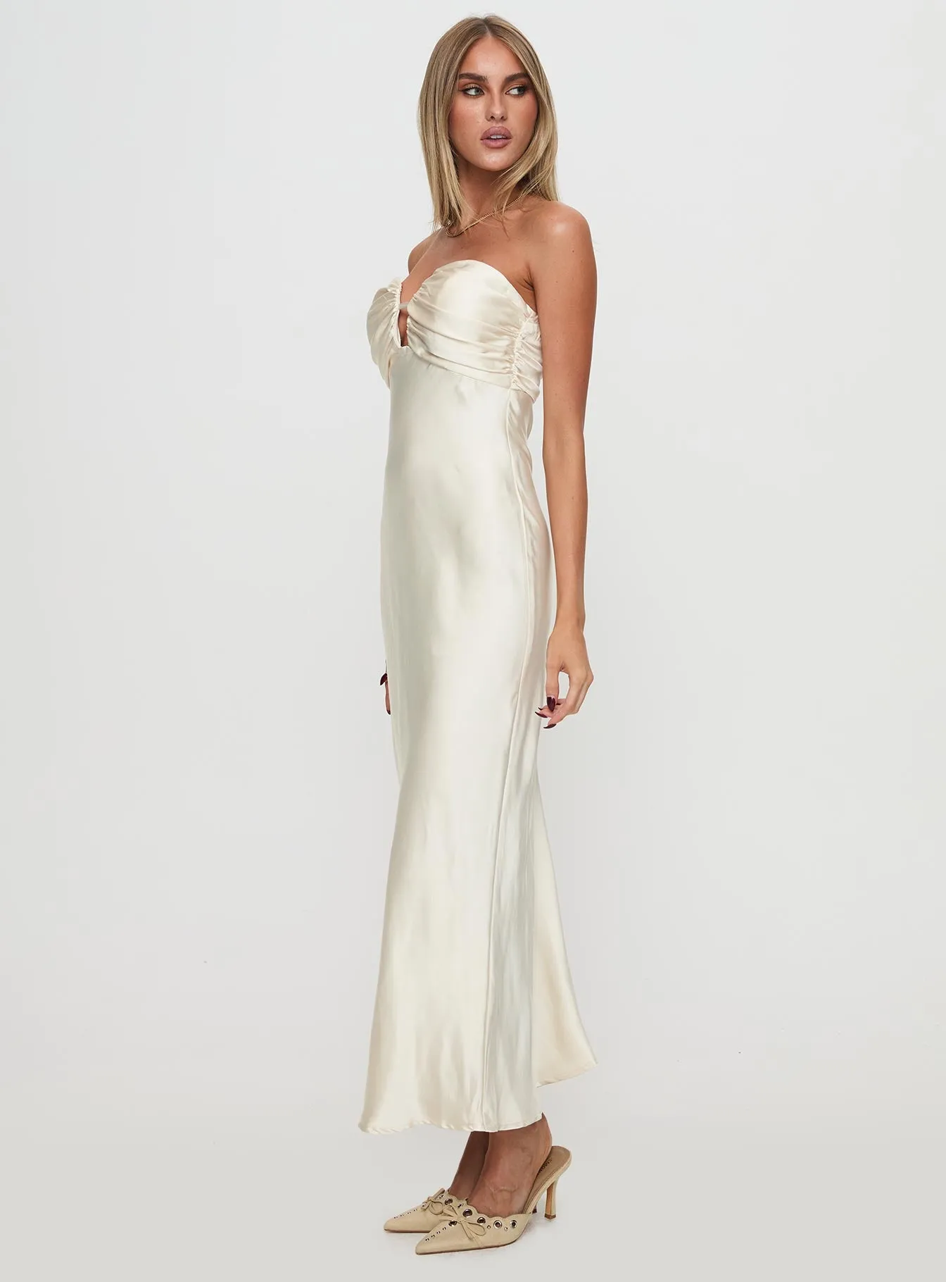 Cyprian Strapless Maxi Dress Champagne sold by Princess Polly product image thumbnail 4