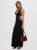 Make A Fortune Hardware Halter Maxi Dress Black sold by Princess Polly