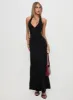 Make A Fortune Hardware Halter Maxi Dress Black sold by Princess Polly