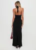 Make A Fortune Hardware Halter Maxi Dress Black sold by Princess Polly