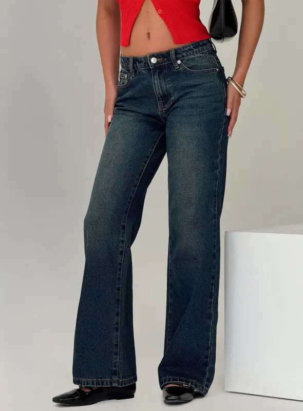 Cybele Straight Leg Jean Dark Denim sold by Princess Polly