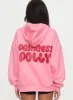 Princess Polly Hooded Sweatshirt Bubble Text Pink / Red sold by Princess Polly