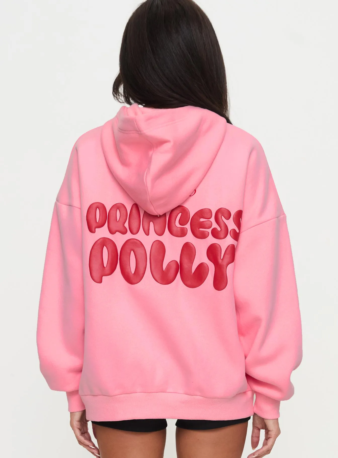 Princess Polly Hooded Sweatshirt Bubble Text Pink / Red sold by Princess Polly product image thumbnail 4